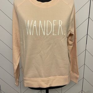 Rae Dunn Wanderer Sweatshirt light pink Small